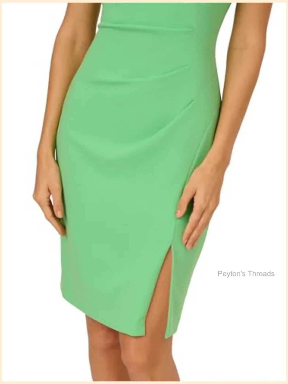 Pleated Bow Midi Dress with Mock Neck - Picture 5 of 5